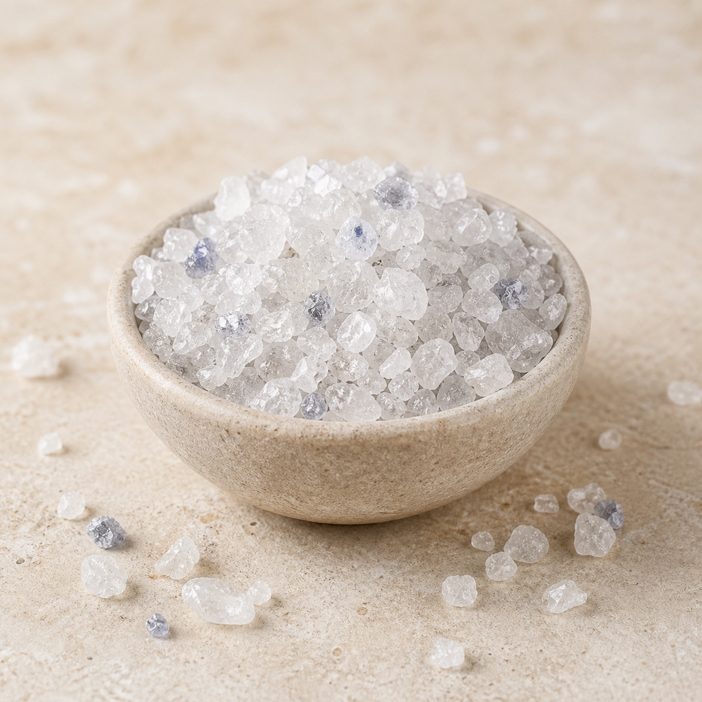 Coarse Blue Persian mineral salt crystals