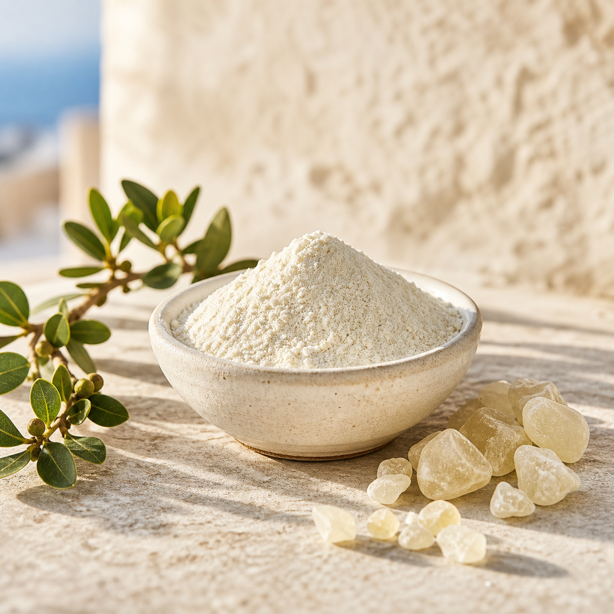 Greek Chios mastic powder with natural resin tears